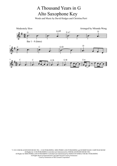 A Thousand Years (arr. Miranda Wong)