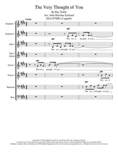 The Very Thought Of You (arr. John Maclane Schirard)