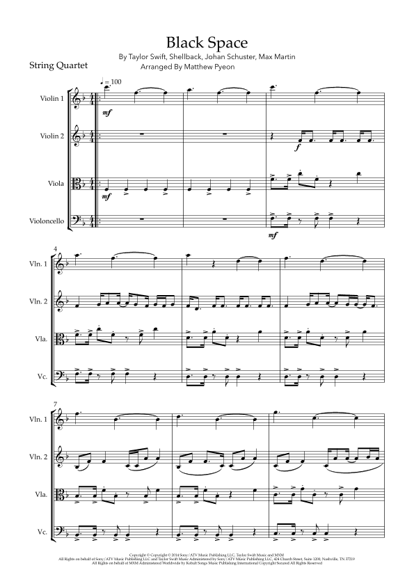 Blank Space (arr. Matthew pyeon)
