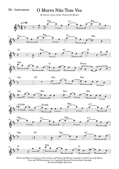 O Morro Nao Tem Vez (favela) (somewhere In The Hills) (arr. Fabio Eduardo de Oliveira)