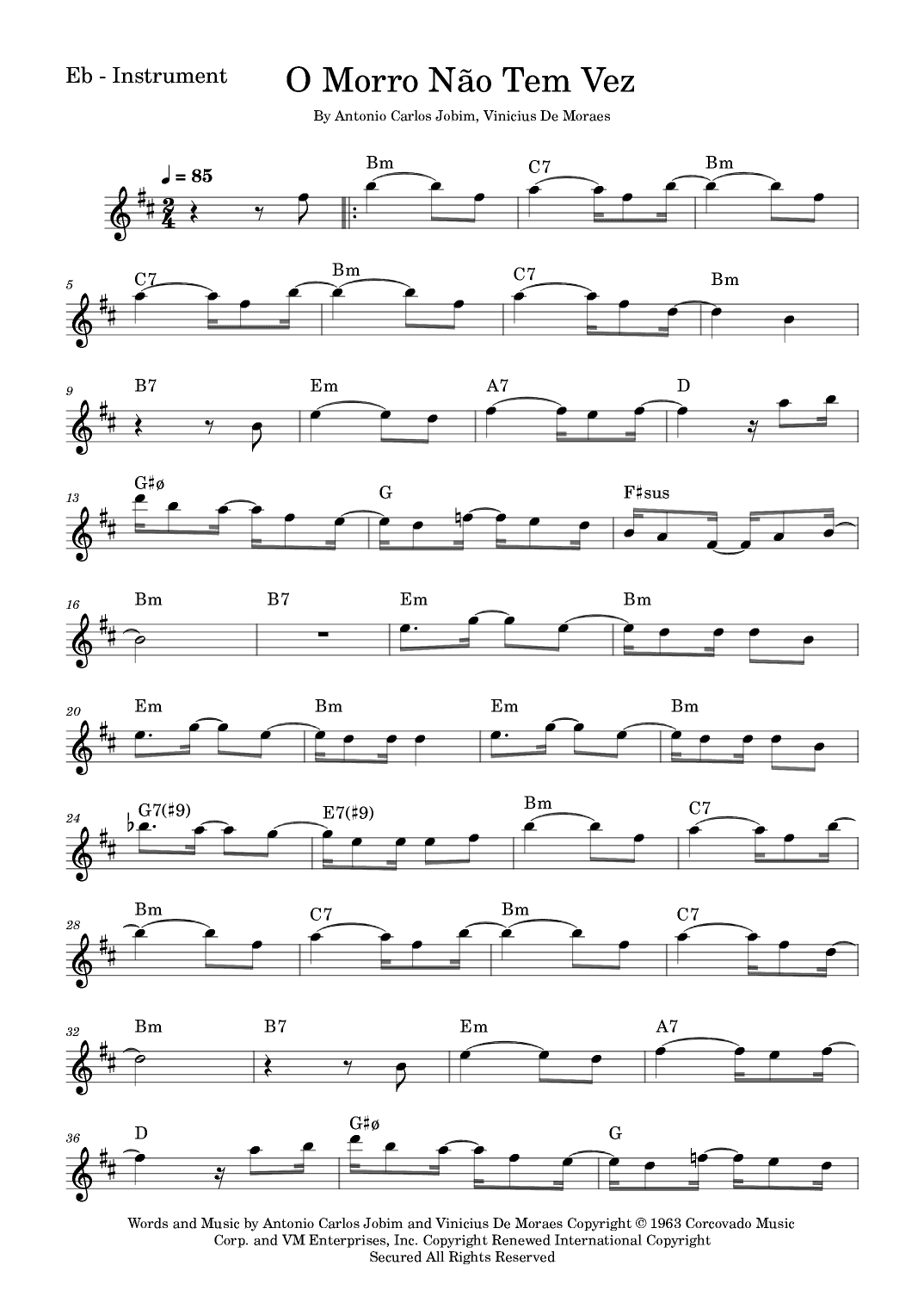 O Morro Nao Tem Vez (favela) (somewhere In The Hills) (arr. Fabio Eduardo de Oliveira)