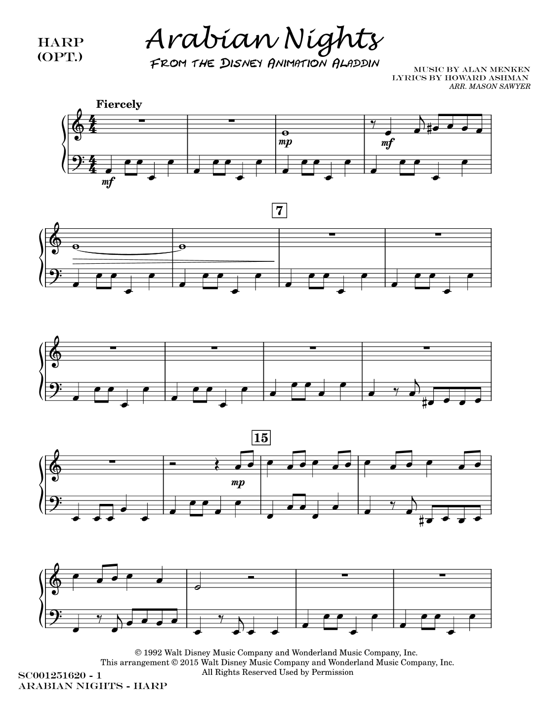 Arabian Nights - Score Only (arr. Mason Sawyer)