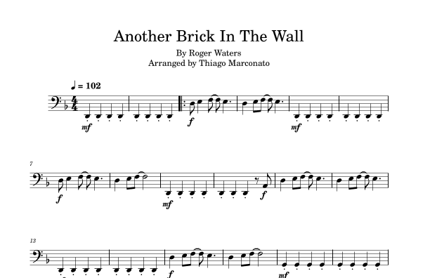 Another Brick In The Wall (arr. Thiago Marconato)
