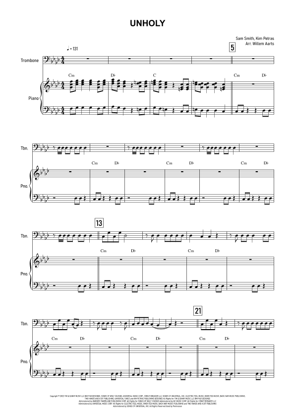 Unholy (arr. Willem Aarts)