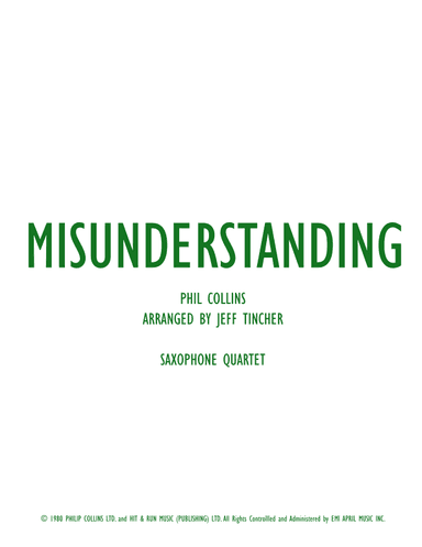 Misunderstanding (arr. Jeffrey Tincher)