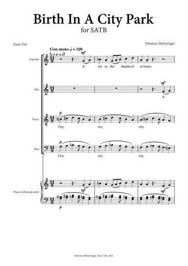 Birth In A City Park (SATB)