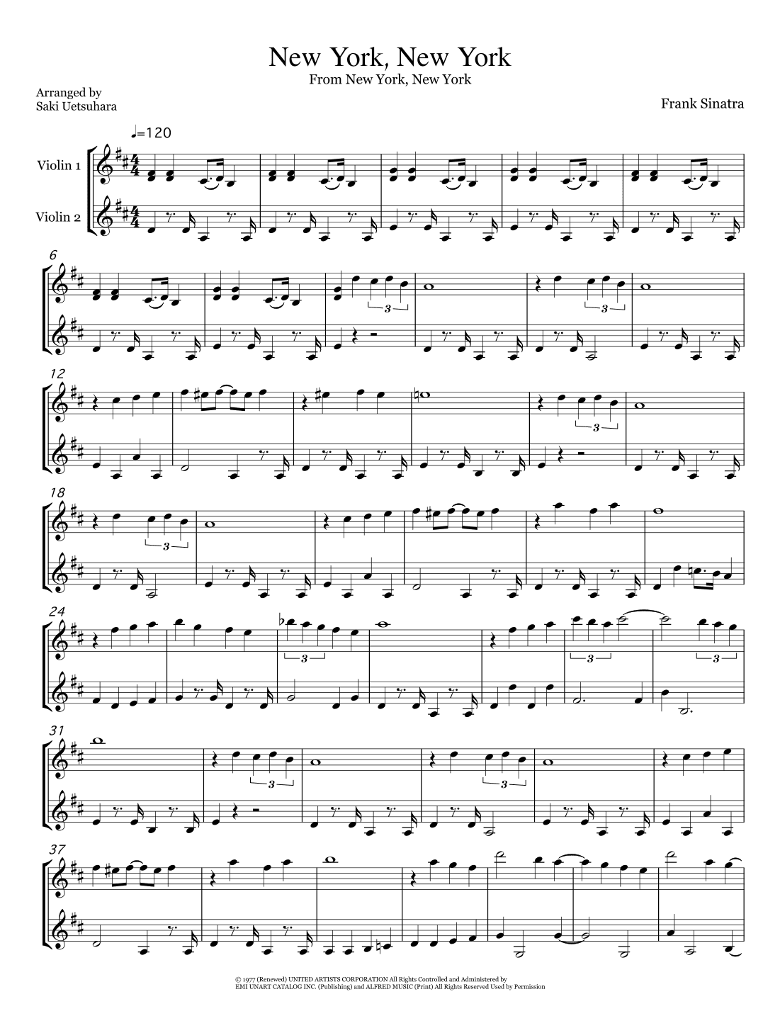 Theme From "new York, New York" (arr. Saki Uetsuhara)