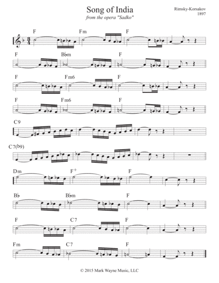 Song of India (arr. Mark Huxhold)