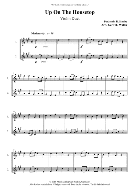 Up On The Housetop (arr. Gert Th. Walter)