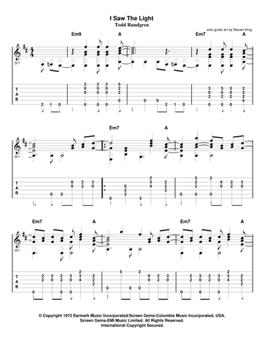I Saw The Light (arr. Steven King)