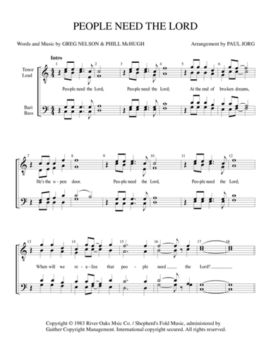 People Need The Lord (arr. Paul A. Jorg)