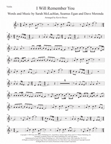 I Will Remember You (arr. Kevin Busse)