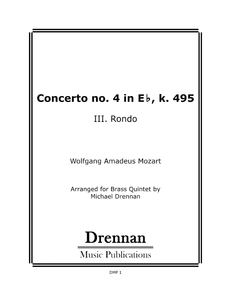 Concerto no. 4 K. 495 - III. Rondo (arr. Michael Drennan)