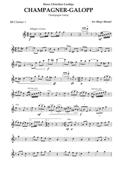 Champagne Galop for Clarinet Quartet (arr. Diego Marani)