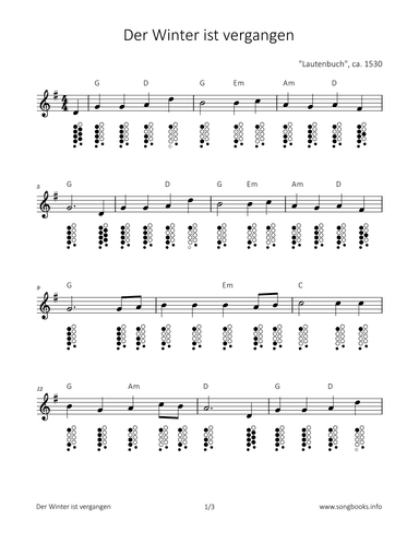 Der Winter ist vergangen (arr. songbooks.info)
