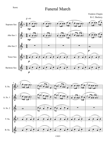 Funeral March (Saxophone Quintet) (arr. B. C. Dockery)
