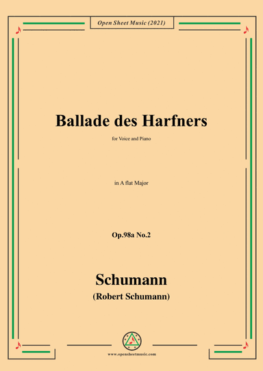 Schumann-Ballade des Harfners,Op.98a No.2,in A flat Major (arr. Open Cloud)
