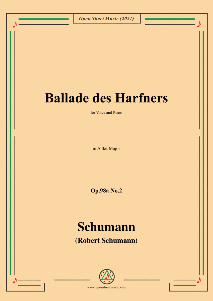 Schumann-Ballade des Harfners,Op.98a No.2,in A flat Major (arr. Open Cloud)