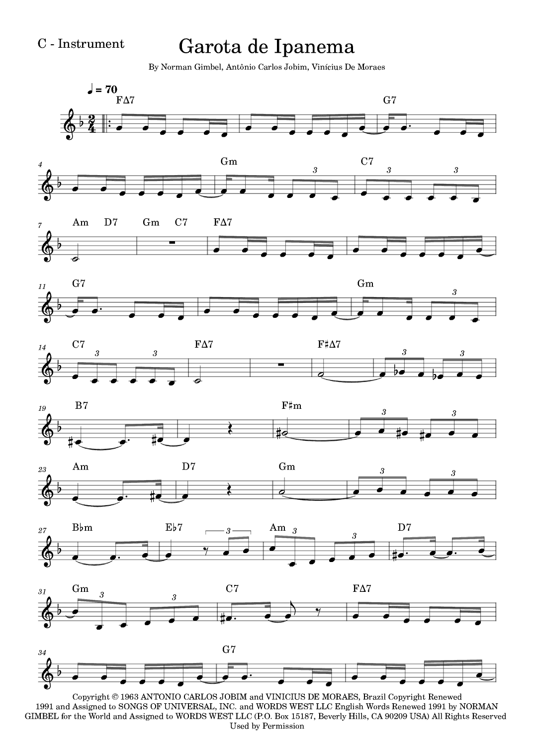 The Girl From Ipanema (garôta De Ipanema) (arr. Fabio Eduardo de Oliveira)