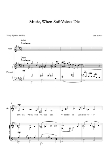 Music, When Soft Voices Die - Alto Solo