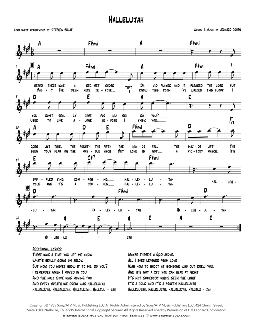 Hallelujah (arr. Stephen Bulat)