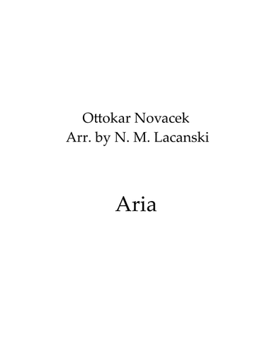 Aria (arr. Nick Lacanski)