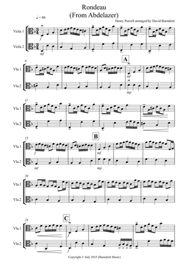 Rondeau (from Abdelazer) for Viola Duet (arr. David Burndrett)