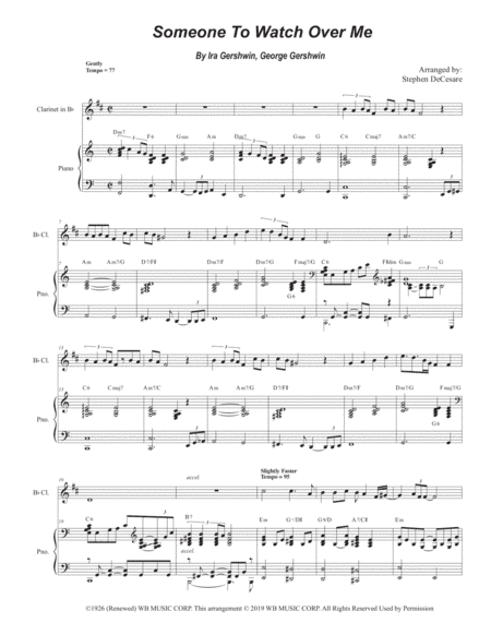 Someone To Watch Over Me (arr. Stephen DeCesare)