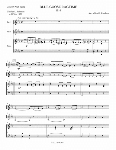 Blue Goose Ragtime (arr. Glen D. Lienhart)