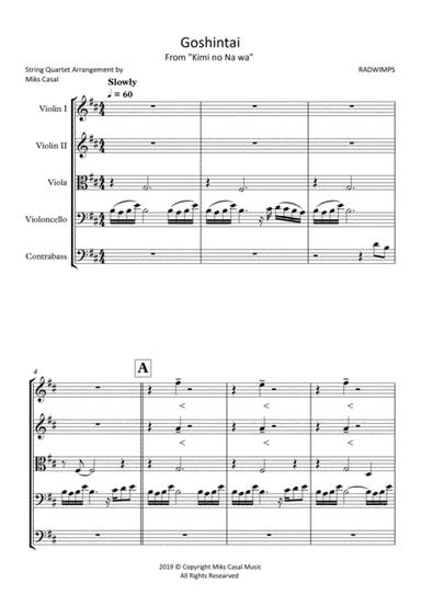 Goshintai For String Quartet (arr. Miks Casal)