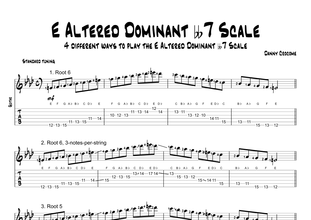 E Altered Dominant bb7 Scale (4 Ways to Play)