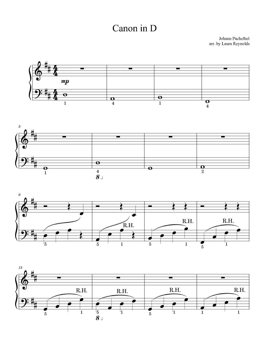 Canon in D (arr. Laura Reynolds)