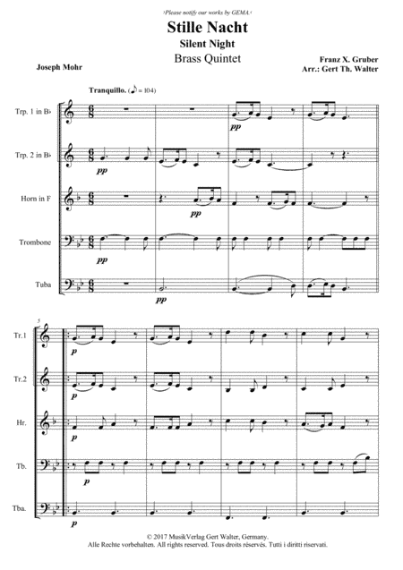 Silent Night (arr. Gert Th. Walter)