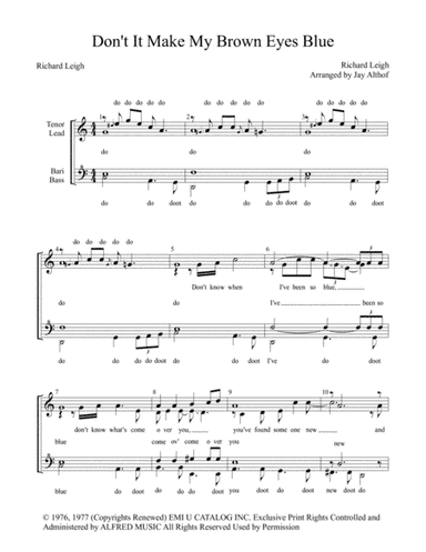Don't It Make My Brown Eyes Blue (arr. Jay Althof)