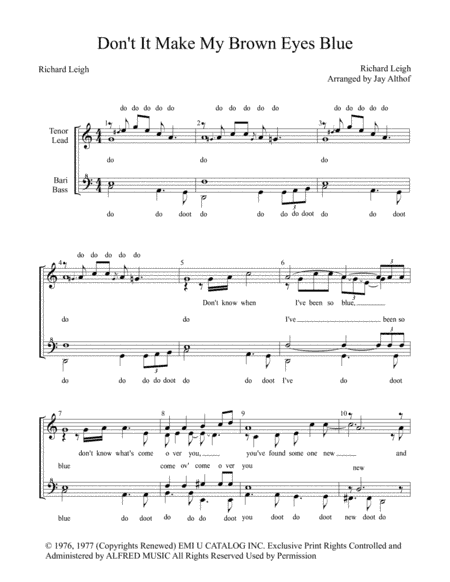 Don't It Make My Brown Eyes Blue (arr. Jay Althof)