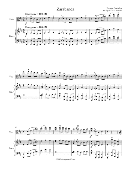 Zarabanda (arr. Nick Lacanski)