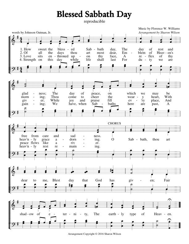 Blessed Sabbath Day (Sabbath Celebration) (arr. Sharon Wilson)