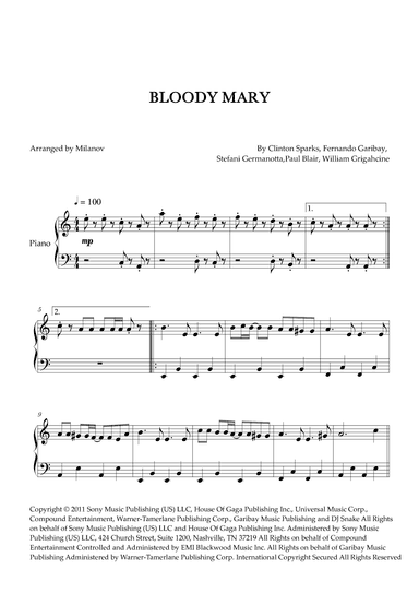 Bloody Mary (arr. Milanov)