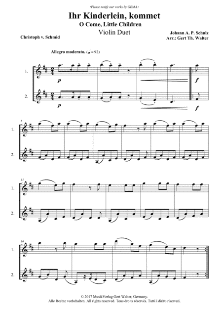 O Come, Little Children (arr. Gert Th. Walter)