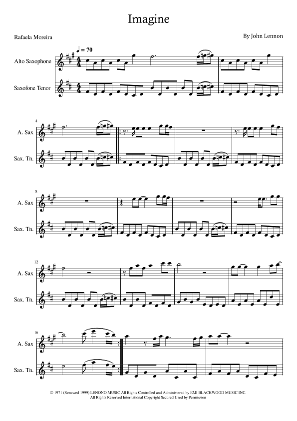 Imagine (arr. Rafaela Moreira)