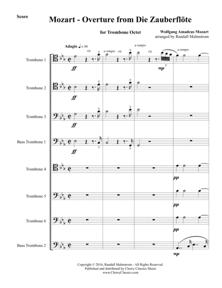Overture to the Magic Flute for Trombone Octet (arr. Malmstrom, Randall)