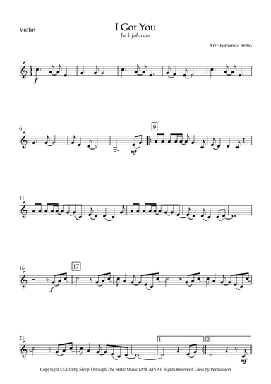 I Got You (arr. Fernando Britto)