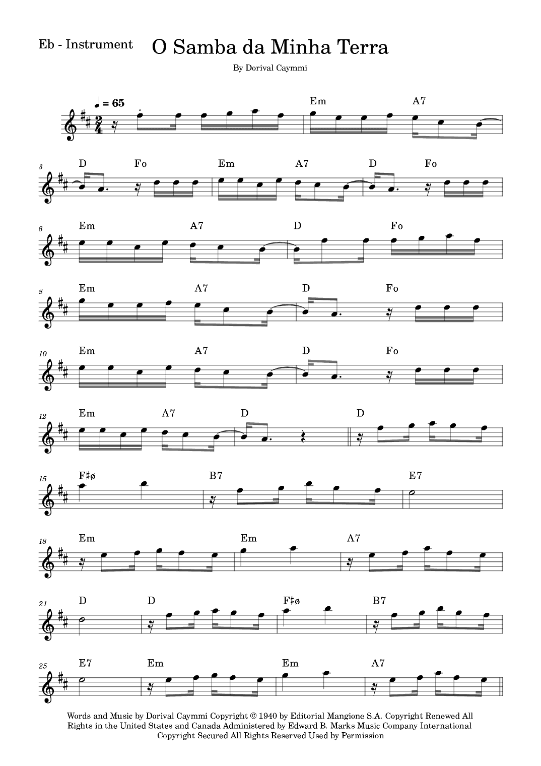O Samba Da Minha Terra (arr. Fabio Eduardo de Oliveira)