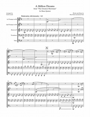 A Million Dreams (arr. Gavin Lendt)