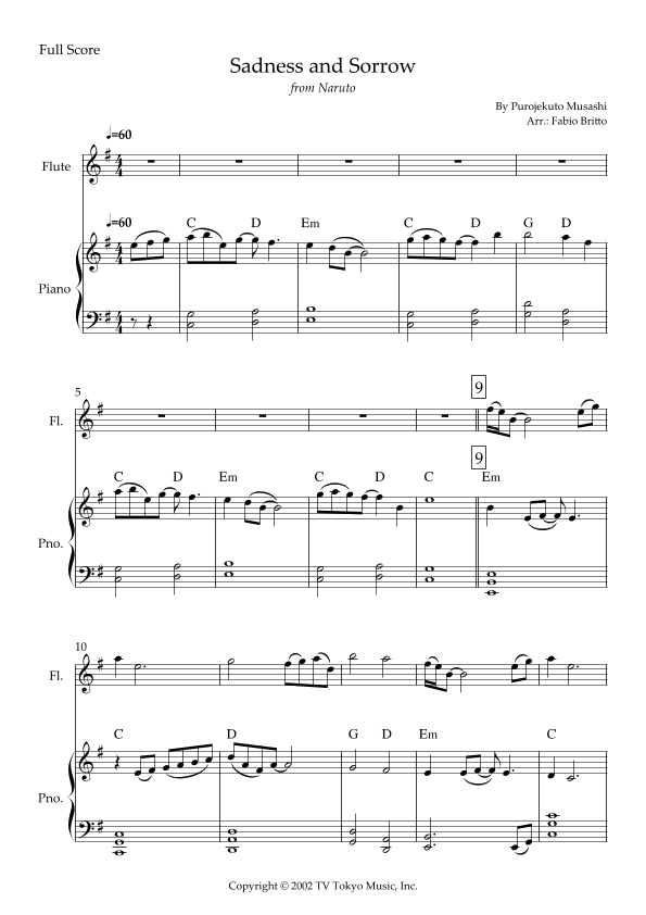 Sadness And Sorrow (arr. Fabio Britto)