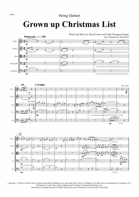 Grown-Up Christmas List (arr. Thomas H. Graf)