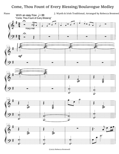 "Come, Thou Fount / Boulavogue Medley" - Score Only (arr. Rebecca Bromwell)