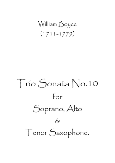 Trio Sonata No.10 (arr. Spence Bundy)