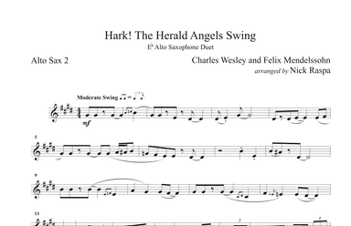 Hark! The Herald Angels Swing (Alto Sax Duet) Alto Sax 2 part (arr. Nick Raspa)