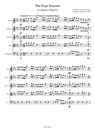 The Four Seasons (Complete) (arr. Zachary Corbett)